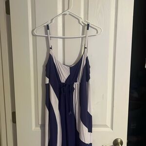 TOMMY BAHAMA Maxi Dress Navy Blue Nautical Strappy Womens Large